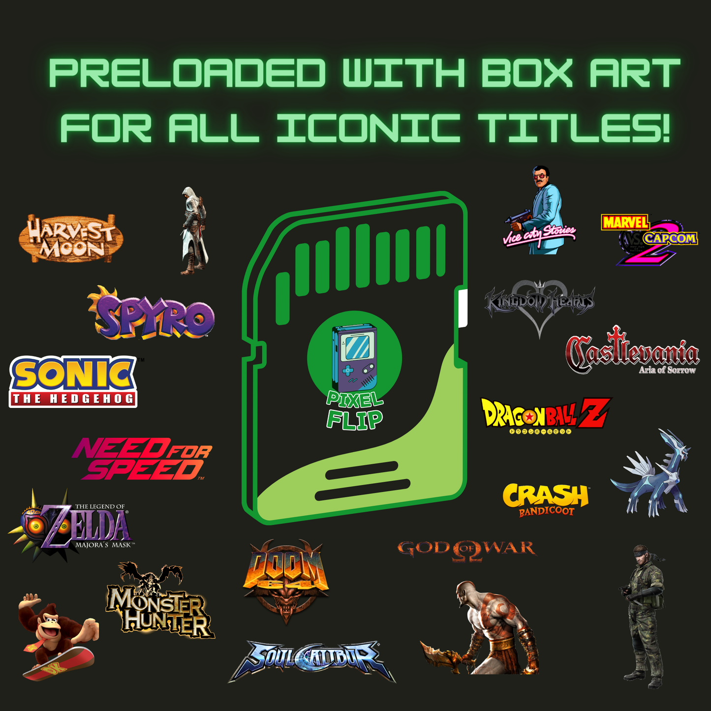 RetroPixel Flip™ Plus Card